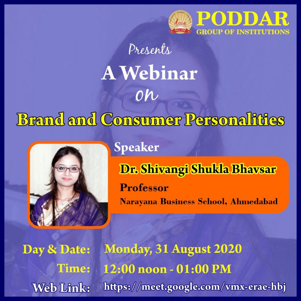 Webinar On Brand and Consumer Personalities