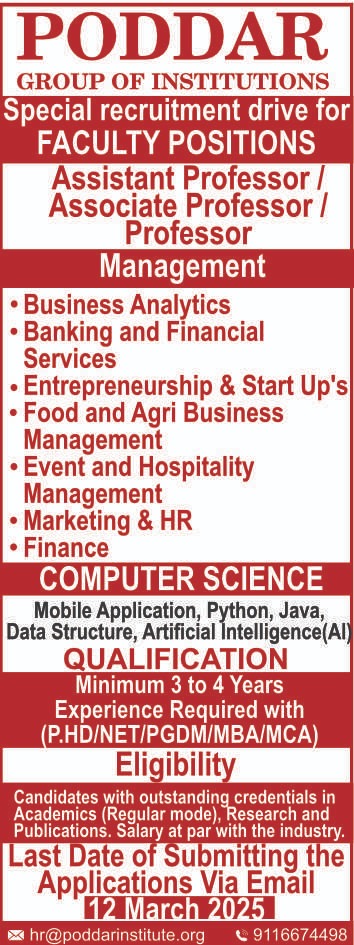 Assistant Professor / Associate Professor / Professor